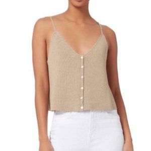 Intermix Felicity Button Front Tan Tank